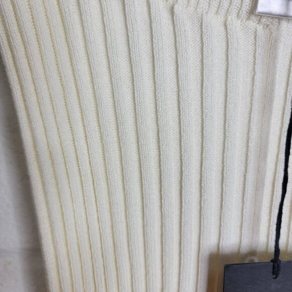 Andreadamo Ivory Ribbed Knit Flare Cutout Pants Womens XS NEW Made in Italy - Picture 7 of 10